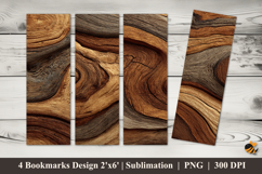 Wood Pattern Bookmarks Sublimation Design Product Image 1