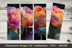 Rare Rose Bookmarks Sublimation Design Product Image 1