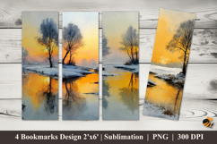 Winter Whisper Clouds Bookmarks Sublimation Design Product Image 1