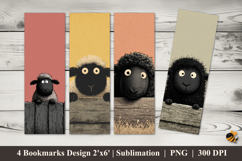 Peeking Sheep Bookmarks Sublimation Design Product Image 1