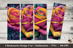 Geometry Rose Bookmarks Sublimation Design Product Image 1