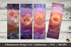 Crystalline Rose Bookmarks Sublimation Design Product Image 1