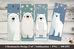 Polar Bears Bookmarks Sublimation Design Product Image 1