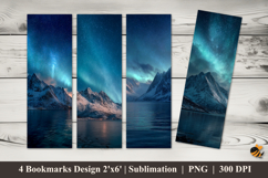 Mountain Cinematic Bookmarks Sublimation Design Product Image 1
