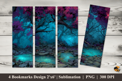 Horror Wood Depths Bookmarks Sublimation Design Product Image 1