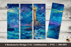 Beach Tower Bookmarks Sublimation Design Product Image 1