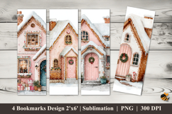 Snow House Bookmarks Sublimation Design Product Image 1