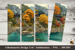 Autumn Journey Coast Bookmarks Sublimation Design Product Image 1