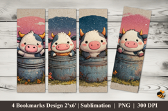 Sweet Little Moo Bookmarks Sublimation Design Product Image 1