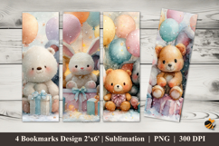 Stuffed Animals Bookmarks Sublimation Design Product Image 1