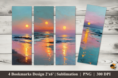 Romantic Sunset Tide Bookmarks Sublimation Design Product Image 1
