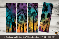 Celestial Forest View Bookmarks Sublimation Design Product Image 1