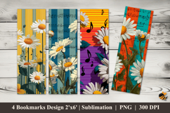 Singing Flowers Bookmarks Sublimation Design Product Image 1