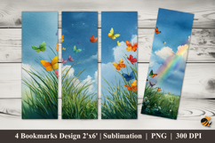 Butterfly Ecosystem Bookmarks Sublimation Design Product Image 1