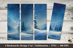 Snow Glow Texture Bookmarks Sublimation Design Product Image 1
