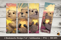 Love Otter Bookmarks Sublimation Design Product Image 1