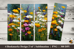 Wildflower Field Bookmarks Sublimation Design Product Image 1