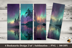 Aurora Sky Bookmarks Sublimation Design Product Image 1