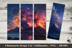 Erupting Volcano Bookmarks Sublimation Design Product Image 1