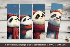 Cold Panda Bookmarks Sublimation Design Product Image 1