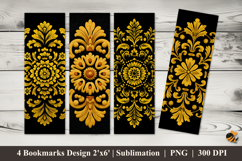 Yellow Ornament Bookmarks Sublimation Design Product Image 1