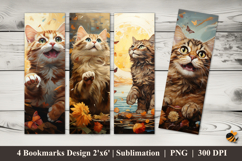 Butterfly Cat Bookmarks Sublimation Design Product Image 1
