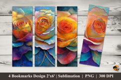 Spring Rose Bookmarks Sublimation Design Product Image 1