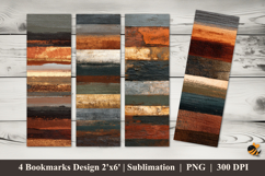 Wood Texture Bookmarks Sublimation Design Product Image 1