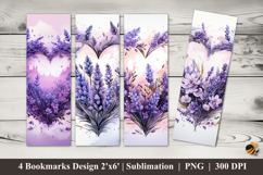 Lavender Love Bookmarks Sublimation Design Product Image 1