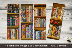 Decorated Bookshelf Bookmarks Sublimation Design Product Image 1