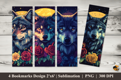 Stary Wolf Bookmarks Sublimation Design Product Image 1