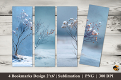 Snow Cover Bookmarks Sublimation Design Product Image 1