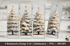 Snow Tree Bookmarks Sublimation Design Product Image 1