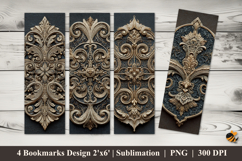 Regal Elegance Scroll Bookmarks Sublimation Design Product Image 1