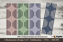 Striped Illusion Bookmarks Sublimation Design Product Image 1