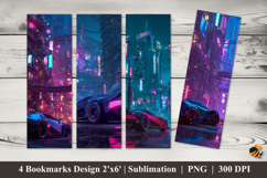 Sports Car Bookmarks Sublimation Design Product Image 1