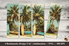 Classic Surf Moment Bookmarks Sublimation Design Product Image 1
