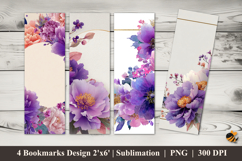 Flower Decoration Frame Bookmarks Sublimation Design Product Image 1