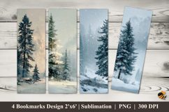 Abstract Winter Nature Bookmarks Sublimation Design Product Image 1
