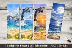Sunset Leap Bookmarks Sublimation Design Product Image 1