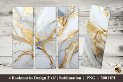 Gold Fiber Marble Bookmarks Sublimation Design Product Image 1