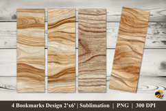 Wood Vinyl Bookmarks Sublimation Design Product Image 1
