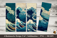Turbulent Waves Bookmarks Sublimation Design Product Image 1
