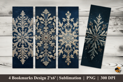 Vintage Snowflakes Bookmarks Sublimation Design Product Image 1