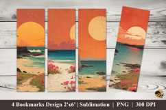 Sunset Petal Coast Bookmarks Sublimation Design Product Image 1