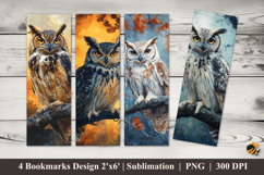 Owl Perched Bookmarks Sublimation Design Product Image 1