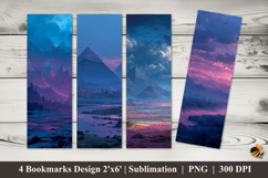 Pyramid Mountains Bookmarks Sublimation Design Product Image 1