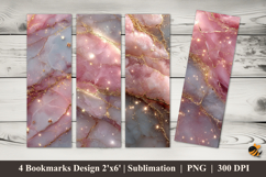 Gold Fiber Rose Bookmarks Sublimation Design Product Image 1