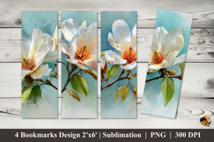 Jasmine Flower Abstract Bookmarks Sublimation Design Product Image 1