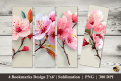 Gentle Pink Bookmarks Sublimation Design Product Image 1